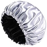 YANIBEST Gorro de Satén para Dormir Pelo Rizado Ajustable, Doble Capa, Sombrero Suave para Mujeres y Chicas