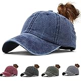 CheChury Gorra de Béisbol Mujer Cola de Caballo Gorra Beisbol Moda Algodón Lavado Ajustable Snapback Sombrero Trucker Gorra