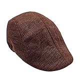 VALICLUD Boina de Vendedor de Periódicos de Lino para Hombre Gorra Plana de Invierno Gorra de Conducción de Hiedra Irlandesa Gorra de Golf de Tweed en Espiga Gorra de Pico de Pato