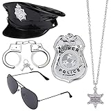 Beelittle Police Dress Up Accesorios de Disfraces para policía Swat FBI Costume Party Halloween Role Play (D)