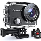 Crosstour Cámara Deportiva Ultra 4K 20MP WiFi Camara Acuatica con Control Remoto Videocámara Camaras Acción Sumergible de 40M Lapso de Tiempo Super Estabilización y Accesorios Multifuncionales CT9000