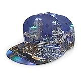 Gorra de béisbol unisex, estilo hip-hop, sombrero plano de moda, sombrero para actividades al aire libre, luces de la ciudad de Pittsburgh