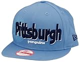 New Era 9Fifty NHL Dough Word Pittsburgh Penguins – Gorra plana para hombre, talla S/M