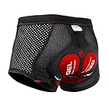 X-TIGER Hombres Ropa Interior de Bicicleta con 11D Gel Acolchado MTB Boxer Ciclismo Pantalones Cortos