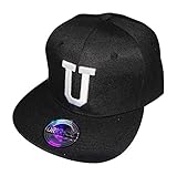 Gorra con letras iniciales, color blanco y negro U Talla única