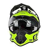 O'NEAL | Casco de Moto | Moto Enduro | Aberturas de ventilación para un máximo Flujo de Aire y refrigeración Visera Solar integrada | Casco Sierra R | Adultos | Negro Amarillo Neón | Talla M