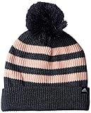 adidas Gorro, diseño de Rayas, Infantil, Gorro, DJ2241, Gris Oscuro/Coral/Blanco, Talla única