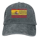 wwoman Gorras de béisbol de Mezclilla de algodón Ajustables Unisex Gorra de Camionero con Bandera Americana de España