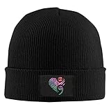 Yuanmeiju Gorro de Punto y Coma para la Conciencia de la Salud Mental, Gorro de Calavera, Gorro de Tejer, Gorro de Cobertura de Invierno cálido para Hombres y Mujeres