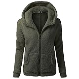 Chaqueta Mujeres de Invierno de Lana Cálida Cremallera Abrigo con Capucha Casual Suéter Abrigo de Algodón Outwear Hoodie riou