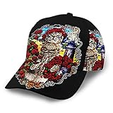 Inaayayi Gorra de béisbol con diseño de Gatos y Rosas, Gorra de béisbol Plana para Hombres y Mujeres, con Tirantes Ajustables