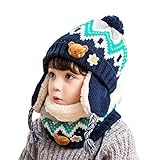 DORRISO Linda Chicos Chicas Sombrero y Bufanda Otoño Invierno Primavera Calentar Lana Gorro Bufanda Sombrero 1-7 años Niño Bebe