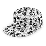 Gorra de béisbol con diseño de Pulpo y Animales del océano con Zigzag, Gorra de béisbol Plana para Hombres y Mujeres, con Tirantes Ajustables en Color Negro