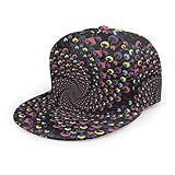 Gorra de béisbol Shroom Rasta Espiral Divertido Seta Trucker Sombrero Cuadros Planos de Béisbol Gorras para Hombres Mujeres Ajustable Strapback Negro