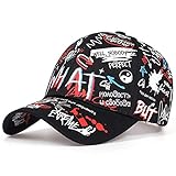 Gorra De Béisbol Gorra De Béisbol con Estampado De Graffitis Gorra De Algodón Al Aire Libre Sombreros Hombres Mujeres Gorras Sombreros De Ocio Ajustables Negro