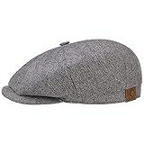 Stetson Gorra Newsboy de Seda Hatteras Mujer/Hombre - Made in The EU Salvaje Gorro con Visera, Forro Primavera/Verano - 63 cm Azul-Blanco