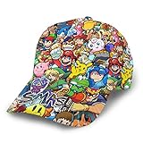 The Legend of Zelda Sonic Pikachu Super Mario Smash Bros Kirby Gorra De Béisbol Populares Hip Hop Flat Ajustable Sombrero Unisex Sombrero Deportivo, Completo Impreso Sombreros Negro