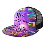 Inaayayi Gorra de béisbol con Frases de campista de Estilo Retro, de Malla, para Hombres y Mujeres, Ajustable, Color Negro