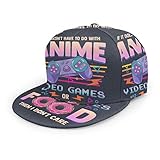 Gorra de béisbol plana 3D si no es anime videojuegos o comida I Don't Care Flat Brim ajustable Snapback gorras casuales sombrero de papá camionero sombreros para hombres y mujeres negro