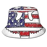 Bucket Hats Sketch Patriotic Bald Eagle National Icon Emblema majestuoso Imagen simbólica Sombreros de Pescador de ala Ancha para Mujeres y Hombres, para protección Solar