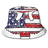 Bucket Hats Sketch Patriotic Bald Eagle National Icon Emblema majestuoso Imagen simbólica Sombreros de Pescador de ala Ancha para Mujeres y Hombres, para protección Solar