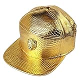 sdssup Original Marea Marca Cabeza de león Calidad Hebilla de cinturón patrón de cocodrilo Sombrero Gorra de Borde Plano Oro Ajustable