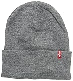 Levi's Slouchy Red Tab Beanie Gorro de punto, Gris (R Grey 55), Talla única (Talla del fabricante: UN) para Hombre