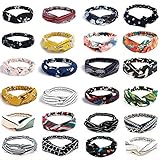 Viccess 24pcs Diademas Mujer Boho Vintage Cintas Pelo Mujer Elasticas Pañuelos Pelo Turbantes para Mujer Cabello Hair Band Accesorios de Pelo Yoga Cabeza Wraps